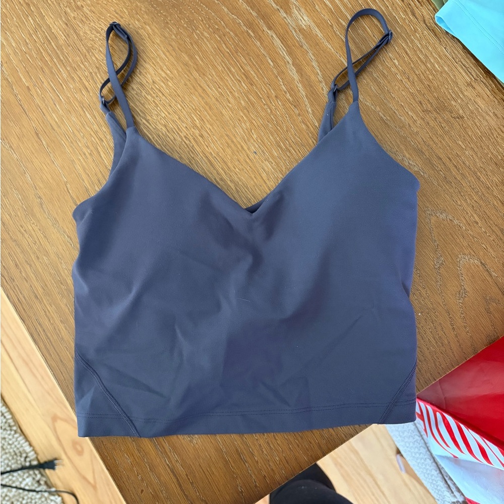 lululemon athletica Charcoal Cropped V-Neck Tank with Adjustable Straps